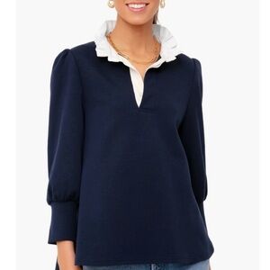 Tuckernuck Navy Charlotte Terry Top S